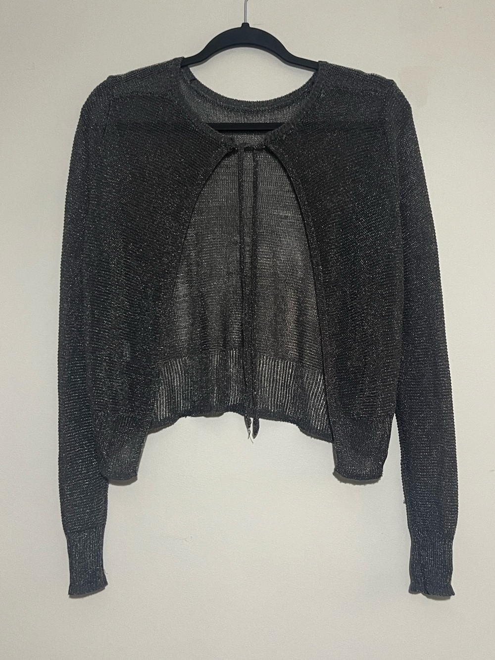 Zara Dark Silver Metallic Cardigan